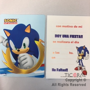 SONIC -(GM)- INVITACION X 10